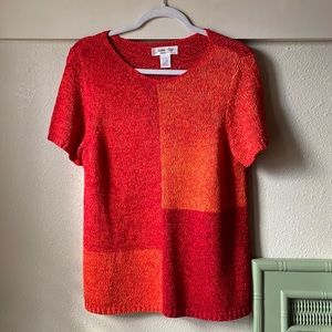Vintage Judith Hart colorblock knit short sleeve sweater